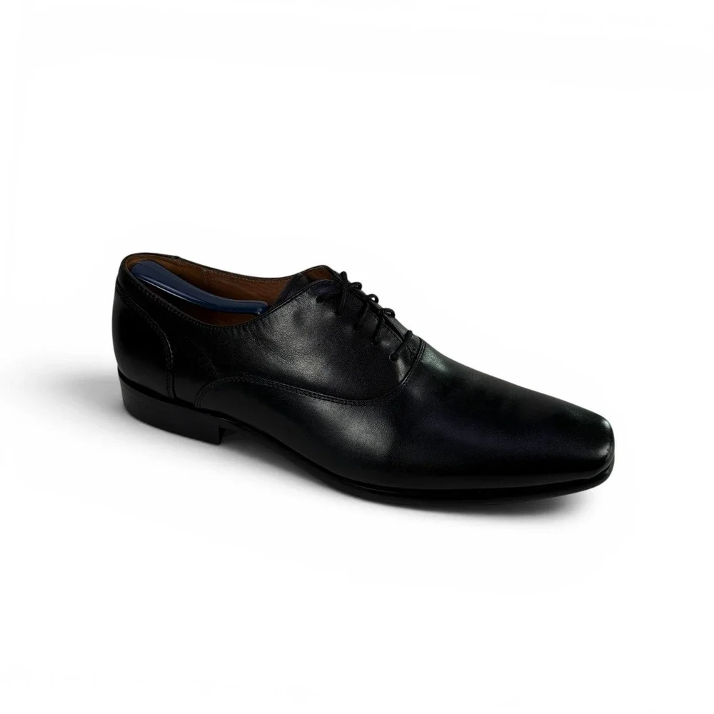 Florsheim Postino Oxford Plain Toe Bal Mens 10 D Black Leather Dress Shoes 15195
